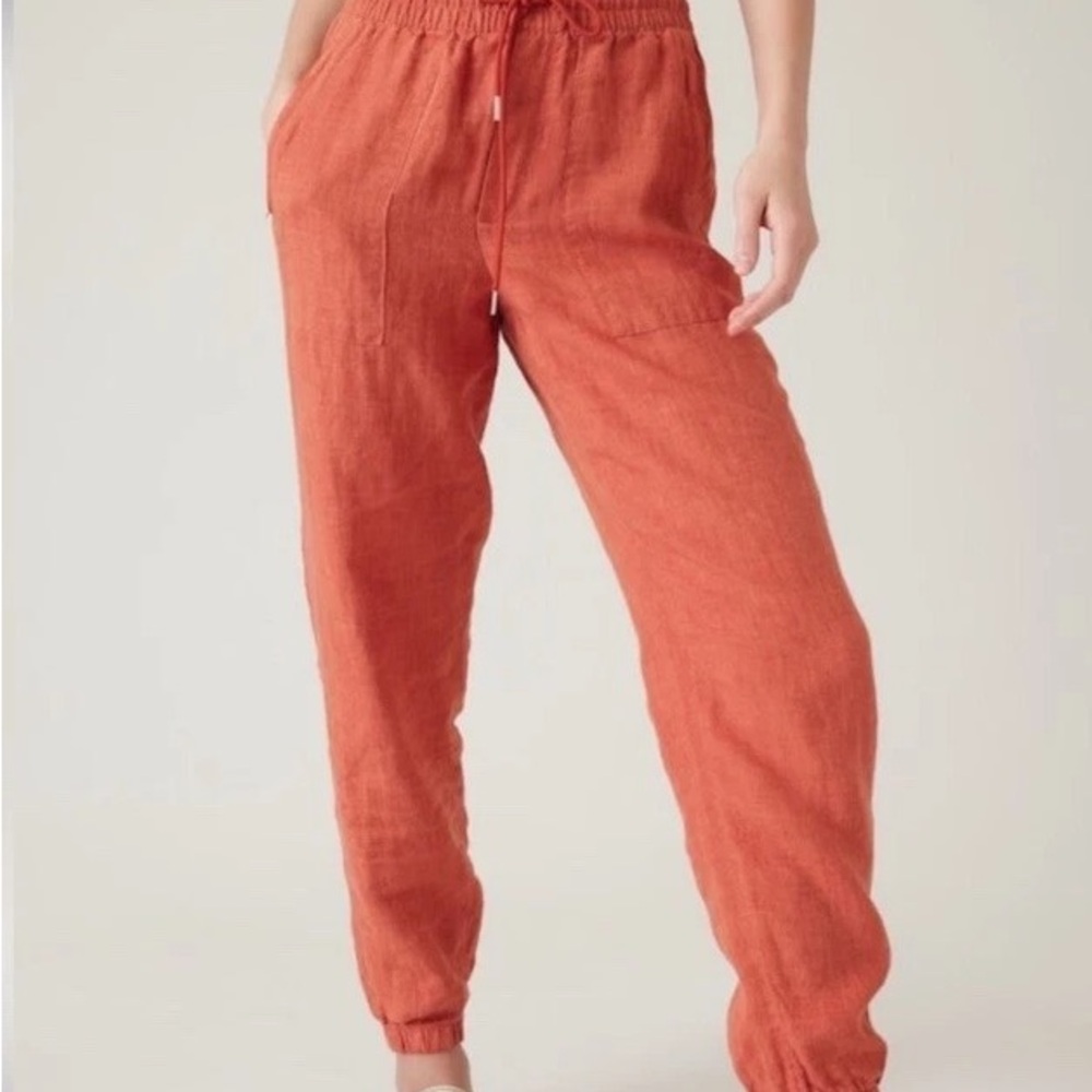 Athleta retreat linen jogger pant, coral